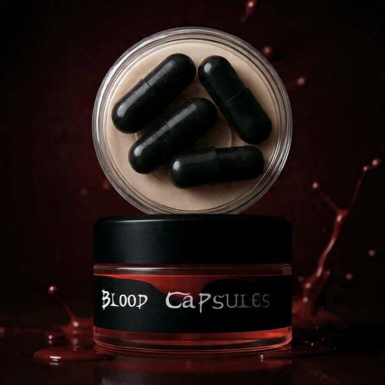 Blackblood The Fake Blood (Blood Capsules) for Horroe Fake  Blood Scary Prank & Halloween Party (Bloodyred)(Pack of 4 Capsules)